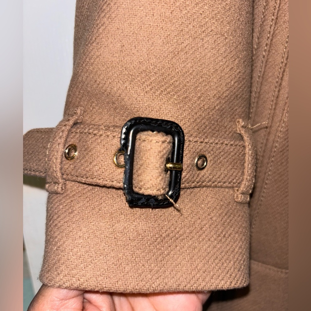 Burberry Women’s Brown Technical Wool Cashmere Funnel Neck Coat Camel. Size 8. - Picture 10 of 11